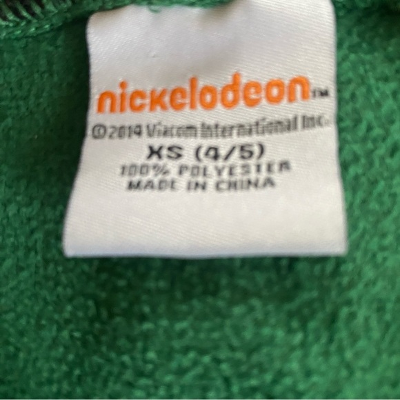 Nicklelodeon Green Teenage Ninja Turtle Long Sleeve Hooded Sweatshirt Sz XS 4/5 - Picture 4 of 4